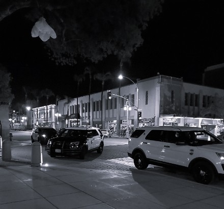 Police car in town